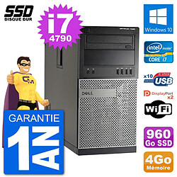 PC Tour Dell 7020 Intel Core i7-4790 RAM 4Go SSD 960Go Windows 10 Wifi · Occasion 