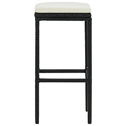 Acheter vidaXL Tabourets de bar avec coussins lot de 2 noir résine tressée