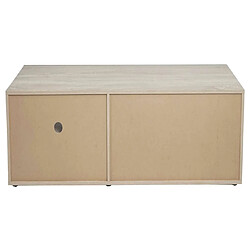 Mendler Meuble TV HWC-L33, Table de télévision Table basse Armoire TV Commode, bois 43x140x41cm Compartiment de rangement, aspect chêne, blanc pas cher