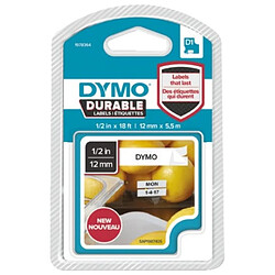 Ruban D1 Durable pour DYMO Label Manager haute résistance décolorationdécollement cassette 12mmx3m blanc sur noir