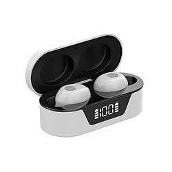 LUUCOZK Écouteurs Bluetooth T31 à longue durée de veille - Écouteurs intra-auriculaires HiFi pour jeux - Blanc 