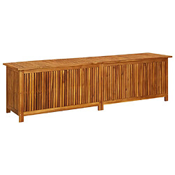 Helloshop26 Coffre boîte meuble de jardin rangement 200 x 50 x 58 cm bois d'acacia solide 02_0013018