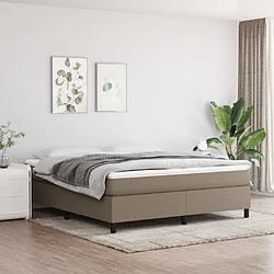 vidaXL Sommier à lattes de lit avec matelas Taupe 180x200 cm Tissu