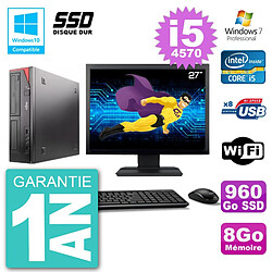 PC Fujitsu Esprimo E520 Ecran 27" i5-4570 RAM 8Go SSD 960Go Graveur DVD Wifi W7 · Occasion 