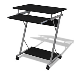 Helloshop26 Bureau table meuble travail informatique de bureau noire pour ordinateur 0502096 