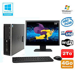 Lot PC HP Elite 8100 SFF G6950 2,8GHz 4Go 2000Go Wifi Graveur W7 Pro Ecran 22" · Occasion 