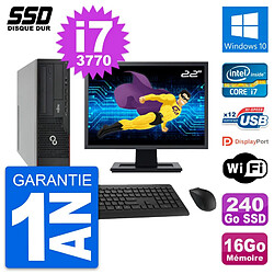 PC Fujitsu E910 DT Ecran 22" Intel i7-3770 RAM 16Go SSD 240Go Windows 10 Wifi - Occasion