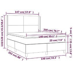 vidaXL Sommier à lattes de lit avec matelas Marron foncé 140x200 cm pas cher