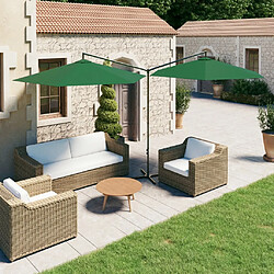 vidaXL Parasol de jardin double avec mât en acier vert 600 cm 