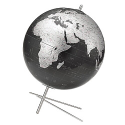 Globe terrestre décoratif 30 cm carte Monde Design Noir et Gris Globe terrestre - Diamètre 30 cm - Globe couleur gris ardoise et argenté - Cartographie anglaise ...