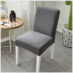 Housse De Chaise De Salle à Manger Tricotée En Une Seule Pièce Housse De Protection Gris Foncé