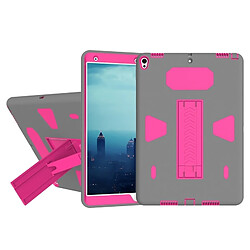 Wewoo Coque Magenta et gris pour iPad Pro 10.5 pouces PC + Silicone Antichoc Housse de protection arrière avec support +