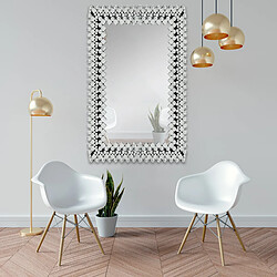 Vivenla Miroir argenté design effet 3D 80 cm x 120 cm collection Umke