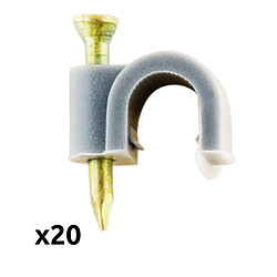 20 attaches plastiques Ø6 gris - Zenitech