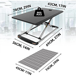 Acheter Duronic DM05D11 BK Poste / station de travail assis debout pour écran / clavier / souris noir | Manuel | Hauteur ajustable 6 – 40 cm | 74 x 43 cm | Acier | Espace de travail ergonomique
