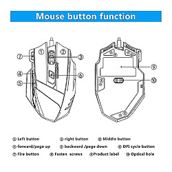 Acheter Universal T-60 3200DPI Souris filaire USB professionnelle Mause optique 7 Boutons Gaming Mouse Gamer Raton