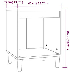 vidaXL Tables de chevet 2 pcs Blanc brillant 40x35x50 cm pas cher