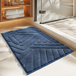 LUUCOZK Tapis de bain antidérapants absorbants à séchage rapide pour salle de bain - Bleu-50x130cm 