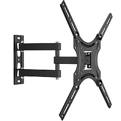 Onkron Support Television Mural Pivotant Inclinable pour 26 - 55 Pouces Ecran & TV, Support Mural TV de 40 kg - Bras TV Mural Articulé avec VESA 75x75 - VESA 400x400/Fixation Murale TV STE344-B Noir 