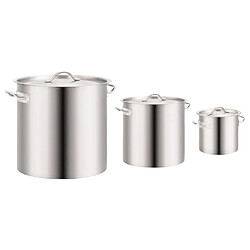 vidaXL Ensemble de 3 casseroles à bouillon 50/21/6 L Inox