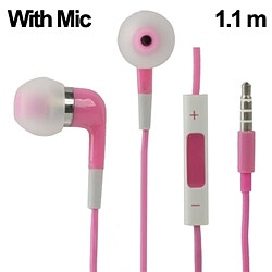 Wewoo Écouteurs rose pour iPad, iPhone, Galaxy, Huawei, Xiaomi, LG, HTC et autres Smartphones Écouteur Stéréo Intra-Auriculaire 3.5mm avec Contrôle Câblé Micro,