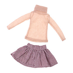 ensemble de vêtements de poupée pull à col roulé pettiskirt for1 / 3 poupée bjd orange clair ensemble de tenue de poupée