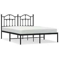 Maison Chic Lit adulte - Cadre de lit métal avec tête de lit,Structure du lit Contemporain pour chambre noir 140x200 cm -MN89285