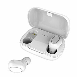 L21 Casque Compatible Bluetooth 5.0 In-Ear 3D Stéréo Surround Sound Écouteur Sans Fil Avec Boîtier Blanc 