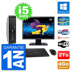 PC HP Compaq Pro 6300 SFF Ecran 19" i5-2400 RAM 4Go Disque 2To Windows 10 Wifi · Occasion 