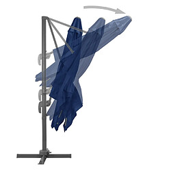 Avis vidaXL Parasol de jardin en porte-à-faux et mât en aluminium bleu azur