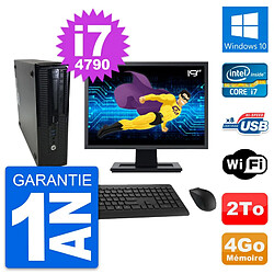 PC HP ProDesk 400 G1 SFF Ecran 19" i7-4790 RAM 4Go Disque 2To Windows 10 Wifi - Occasion