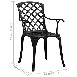 vidaXL Chaises de jardin lot de 4 Aluminium coulé Noir pas cher