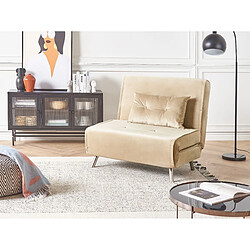 Beliani Canapé-lit FARRIS Beige sable Velours