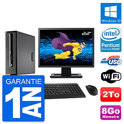 PC HP ProDesk 400 G1 SFF Ecran 22" G3220 RAM 8Go Disque 2To Windows 10 Wifi - Occasion