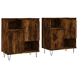 Maison Chic Ensemble de 2 Buffets,commode,console pour rangement chêne fumé bois d'ingénierie -MN10800