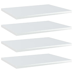 vidaXL Panneaux de bibliothèque 4 pcs blanc brillant bois d’ingénierie