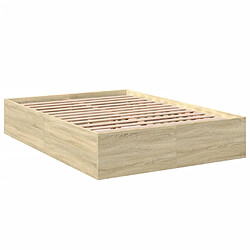 Vidaxl Cadre de lit chêne sonoma 140x190 cm bois d'ingénierie