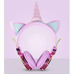 2x Strass De Bande Dessinée Licorne Paillettes Enfants Câblés Sur Casque Pour Filles