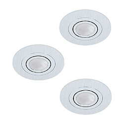 EGLO Downlight encastré en aluminium brossé - paquet de 3