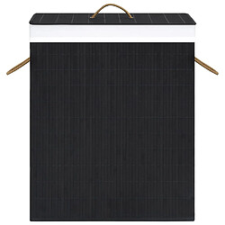 Avis vidaXL Panier à linge avec une seule section bambou noir 83 L