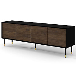 Bestmobilier Novara - meuble tv - 180 cm Novara - meuble tv - 180 cm - Noir / Bois