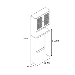 Avis The Home Deco Factory Meuble dessus WC Bali en cannage - Marron