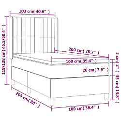 vidaXL Sommier à lattes de lit matelas et LED Vert foncé 100x200 cm pas cher