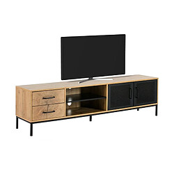 But Meuble TV L.180 cm CUTWOOD imitation chêne et noir 