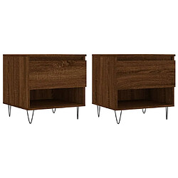 vidaXL Tables basses 2 pcs chêne marron 50x46x50 cm bois d'ingénierie