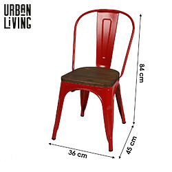 Urban Living Chaise vintage Liv H84 cm - Rouge