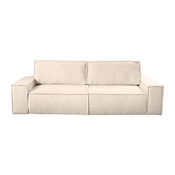 Vente-Unique Canapé 4 places convertible en tissu bouclette beige AMELIA