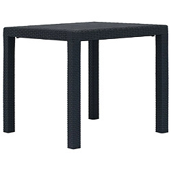 vidaXL Table de jardin Anthracite 79x79x72cm Plastique Aspect de rotin