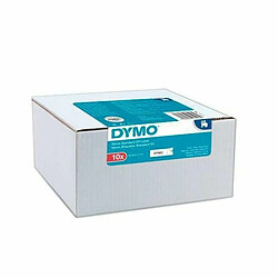 Ruban Laminé pour Etiqueteuses Dymo Noir Blanc 10 Pièces Autocollants (12 Unités)