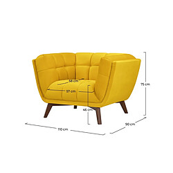 Rendez Vous Deco Fauteuil Mona en velours jaune